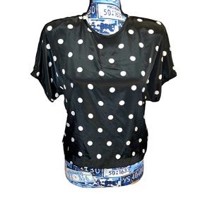 Black and white polka dot blouse